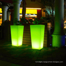 OEM Glow Flower pot factory colorful flashing rechargeable illuminated led lighted commercial planter pots